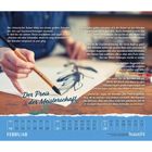 "Der Preis der Meisterschaft" steht zentral. Eine Hand malt mit einem Pinsel eine Schwalbe auf Papier. Unten ist ein Kalender für Februar.