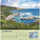 Irischer Segenswunsch: Möge die Luft dich segnen, das Wasser und der Wind. Februar-Kalender, Küste mit Meer und Klippen.