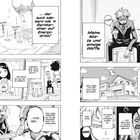 Eine Manga-Seite mit mehreren Panels. Menschen reden. Ein Haus ist zu sehen, ein Mann hält ein Objekt. Ein anderer Mann zeigt Aggression.