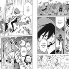 Comic-Panels mit Kampfszenen gegen Untote. Figuren kämpfen, rufen einander zu und zeigen Entschlossenheit im Kampf.