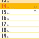 Kalender Februar: Wochentage und Daten 1-28, Sonntage farblich hervorgehoben, Ereignisse: Valentinstag, Rosenmontag, Fasnacht.