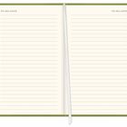 "TO-DO-LISTE" oben links und rechts; ein geöffnetes Notizbuch mit grüner Umrandung, leeren Zeilen und Punkten.