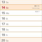Kalenderseite für Februar: KW 5-8, Feiertage wie Rosenmontag am 8., Fastnacht am 9., Valentinstag am 14.