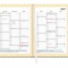 Kalender für 2027, zeigt Monate Januar bis Juni, listet Feiertage und spezielle Tage wie Neujahr, Valentinstag und Pfingsten.