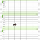 Kalenderblatt für Februar mit Wochentagen und Terminen. Illustration: Eule und Tier im Schnee mit Reim über Grütfler.