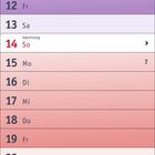 Kalender für Februar 2027. Markierte Daten: Rosenmontag (8.), Fastnacht (9.), Aschermittwoch (10.), Valentinstag (14.).
