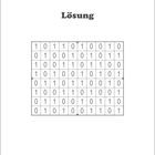 Der Text "Lösung" steht oben, darunter eine Tabelle mit verschiedenen Nullen und Einsen.