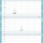 Kalender für Februar. Wochentage: Mo-So. Feiertage: Rosenmontag, Fastnacht, Aschermittwoch, Valentinstag. Segelboot-Illustrationen.