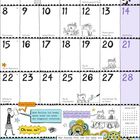 FEBRUAR. Halbjahreszeugnisse. Illustrationen von Schultag mit Schülern und Lehrern. Bunte Kreise als Dekoration.