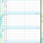 FEBRUAR oben, Kalender mit Wochen- und Tagesangaben. Unten: "Alltagsglück ist, wenn aus der Frage 'Was essen wir heute?'..."