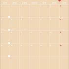 Kalender für Februar, beginnt mit "FEB" in Rot, großer, roter Herz rechts. Feiertage markiert.