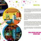 HALLO DU, VIEL SPASS UND HEX-HEX! DEINE BIBI. Darunter eine Illustration eines Mädchens in grünen Kleidern.