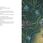 Text über Möglichkeiten, Weltraum und Traum von Riesen. Rechts Illustration mit Mann, Kind im Dschungel-ähnlichen Umfeld.