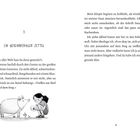 Seite 5, Titel: "EIN GEHEIMNISVOLLER ZETTEL". Illustration: Ein Mädchen mit einem Zettel kniet vor einem Schwein.