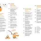 Texte: 
130 EMOTIONAL EATING Wenn Gefühle Snacks bestellen
150 WENIGER GEWICHT, MEHR LEBEN
192 RAUS AUS DEM PEPTID-CHAOS
222 KOPFHUNGER WAR GESTERN

Illustration: Person mit Fragezeichen, Denkblase "Ich denke immer an Essen", Figur mit Angel.