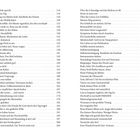 Eine Liste von Buchtiteln mit Seitenzahlen in zwei Spalten, Überschriften wie "Mutter Erde spricht" und "Über das Lebendige".