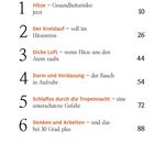 Inhaltsübersicht: Vorwort bis Denken und Arbeiten bei 30 Grad plus, mit Seitenzahlen rechts angegeben.