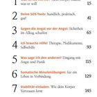 Inhaltsverzeichnis mit sieben Punkten über Angst und Hilfe, mit Seitenzahlen rechts.