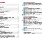 INHALTSVERZEICHNIS mit Kapiteln wie "Durch den Weingarten des Chianti" und "Insel Giglio". Seitenzahlen und Wegzeiten sind angegeben.