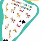 "WELCHES TIER HAT KEINEN PARTNER?" - Verschiedene Tiere paarweise, ein Krabbe ohne Partner.