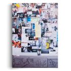Collage aus Graffiti-Fotos mit handgeschriebenen und gedruckten Notizen in verschiedenen Farben und Schriftarten.