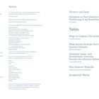 Texte im Bild: "Leihgeber", "Partner", "Vorwort", "Gedanken zu Paul Cezanne", "Tafeln", "Wege zu Cezanne", "Pfad", "Biografie". Links Namen und Institutionen, rechts Inhalt und Seitenzahlen.