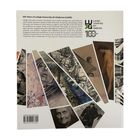 100 Years of Lehigh University Art Galleries (LUAG). Collage aus Kunstwerken, darunter Porträts und abstrakte Designs.