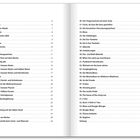 Zwei Seiten eines Inhaltsverzeichnisses mit Themen wie "Die Tastatur", "Die Fingerwechsel", "Akkorde", "Ragtime".