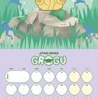 Kalender für Dezember 2027, Star Wars Grogu. Oben Illustration von Grogu in Meditationspose mit schwebenden Fröschen.