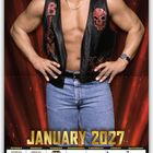 "STONE COLD STEVE AUSTIN", "January 2027". Ein muskulöser Mann trägt eine Lederweste und Jeans. Oben links ein Logo.