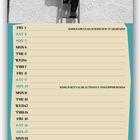 Kalender für Oktober mit Terminen für Rosh Hashanah, Welt-Mental-Gesundheitstag, Yom Kippur, Diwali, Halloween. Oben mann auf Leiter.