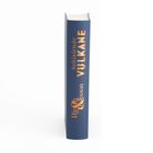 Rücken eines blauen Buches mit goldener Schrift: "Schlafende Vulkane" von "Hjorth & Rosen".
