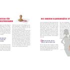 Der Text links trägt die Überschrift: "DER GRUNDSTEIN FÜR UNSER LIEBESPROGRAMM". Rechts steht: "DIE INNEREN GLAUBENSSÄTZE STEUERN UNS". Eine Illustration zeigt ein Kind mit einem Schatten und Text auf dem T-Shirt.