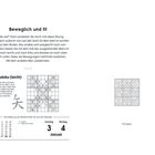 "Beweglich und fit" - Sitzübung, "Sudoku (leicht)" - Puzzle, Kalender für Januar mit Datumsangaben, Rätsellösung auf Rückseite.