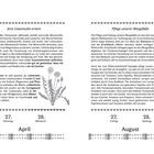 Links: "Jetzt Löwenzahn ernten", Datum 27. und 28. April. Rechts: "Pflege unserer Blutgefäße", Datum 27. und 28. August.