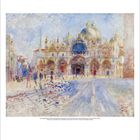 Kalenderblatt Februar 2024. Illustration: Impressionistische Darstellung einer Kathedrale, belebt mit Menschen und Tauben.