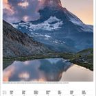 Matterhorn, Walliser Alpen, Schweiz. Kalenderseite für Mai 2027 mit Daten und Feiertagen. Bild zeigt Matterhorn bei Sonnenaufgang.