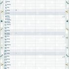 Kalender für Februar 2027, Wochen von 5 bis 8, mit "Hygge" Motiv. Enthält Illustrationen von Tee, Büchern und Pflanzen.