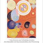 "Meine Kunst ist eine Verbindung zwischen dem Materiellen und dem Immateriellen, eine Übersetzung der Welt in eine höhere Bewusstseinsebene." Kalenderblatt für die Woche vom 25. bis 31. Januar mit abstrakter Kunst von Hilma af Klint; spiralförmige und kreisförmige Muster auf orangefarbenem Hintergrund.