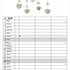 „Ich hab’s gut, ich hab dich." Kalender für Februar 2027, illustriert mit dekorativen, hängenden Herzen.