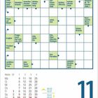 Kreuzworträtselgitter mit Hinweisen wie "amerikanischer Landwirt". Kalender zeigt Montag, 1. Januar, Sonnenaufgang 08:23.