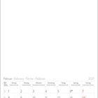 Kalenderseite für Februar 2027. Wochentage auf Deutsch und Englisch. Feiertage: 6. Valentinstag am 14. Februar.