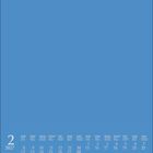 Kalenderblatt: Februar 2027, Tage 1 bis 28 auf blauer Fläche. Feiertage: 8. Valentinstag: 14. Wichtige Termine: 6. Aschermittwoch.