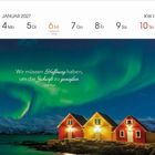 "Heilige Drei Könige", Zitat: "Wir müssen Hoffnung haben, um die Zukunft zu genießen." Drei bunte Häuser, Nordlichter.