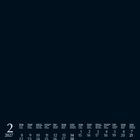 Kalender, Februar 2027. Tage von 1 bis 28, angegeben mit Wochentagen und Feiertagen. Dunkler Hintergrund, weiße Schrift.