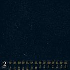 Kalender für Februar 2027, mit Monatsübersicht unten. Dunkler Hintergrund mit goldenen Sternen verstreut.