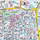 Karte von Lüneburg mit Straßennamen wie Reichenbachstr., Am Sande, Rote Str., und Kennzeichnungen für Parkplätze und öffentliche Gebäude.