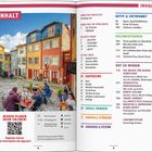 Titel: Inhalt. Themen wie Erlebnistouren, Sightseeing, Essen & Trinken, Shoppen & Feiern. Foto: Bunte Häuser, Menschen draußen.