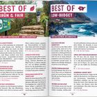 "Best of Grün & Fair" und "Best of Low-Budget" sind hervorgehoben. Links: Naturaktivitäten, rechts: Sparmöglichkeiten und Tipps.
