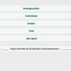 1: Bundesgesetzblatt, 2: Friedrichshain, 3: Brooklyn, 4: Türkei, 5: John Legend, alle mit "500". Unten: "Woche 10".